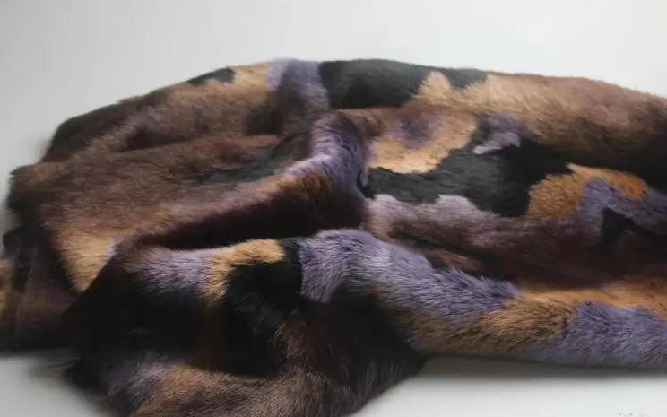 5 Estilo Rex conejo largo pelo animal algodón felpa lana tela para abrigo textil parches hechos a mano Jacquard grueso tejido de lentejuelas a346 - 5