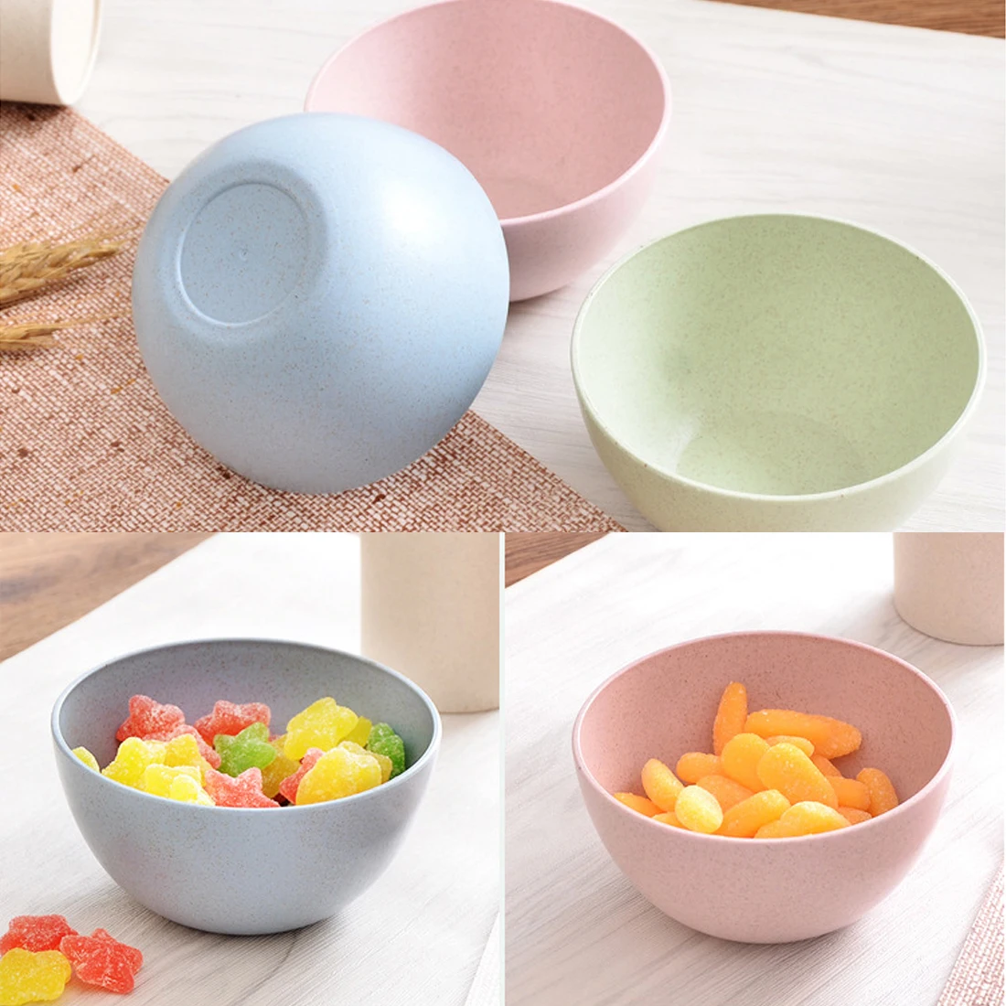 Eco-friendly Wheat Straw Children Rice Noodles Salad Bowl Household Tableware Solid Soybean Dish Sauce Salt Snack Small Plate
Eco-friendly Wheat Straw Children Rice Noodles Salad Bowl Household Tableware Solid Soybean Dish Sauce Salt Snack Small Plate