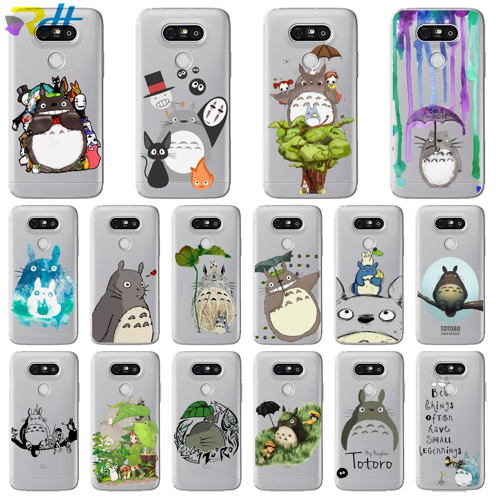 

For LG G4 G5 G6 Cover Soft Cute Totoro background For LG Q6 Q8 case For LG K4 K7 K8 K10 2017 X Power 2 Phone Coque Etui