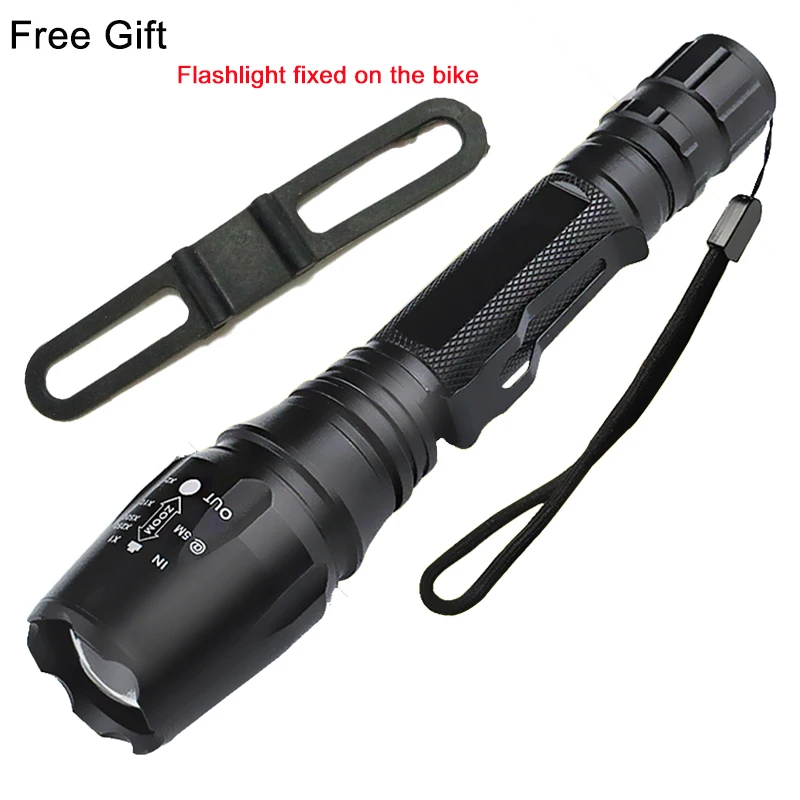 

Litwod Z20 LED Flashlight Torch 8000 lumens CREE XM-L2 U3 T6 ON / OFF zoomable rechargeable tactical flashlight