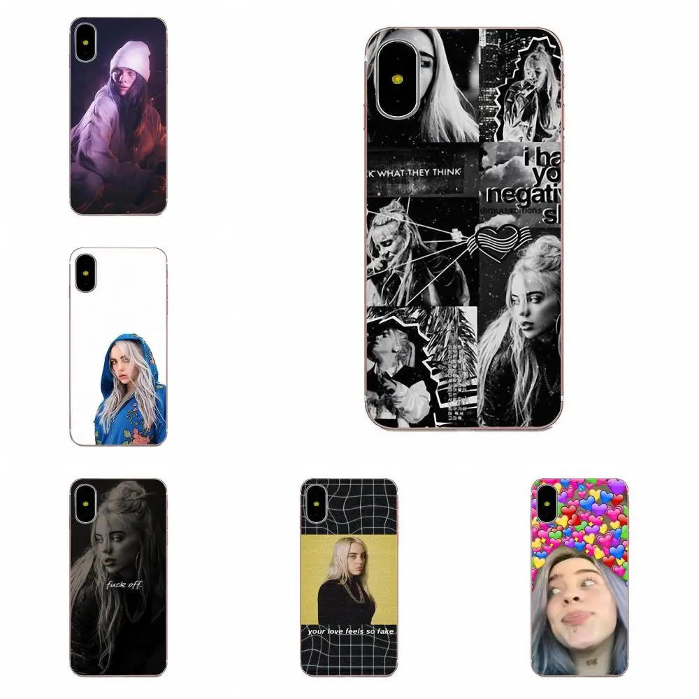 

For Apple iPhone 4 4S 5 5C 5S SE 6 6S 7 8 Plus X XS Max XR Soft Silicone TPU Transparent Mobile Case Cover Billie Eilish