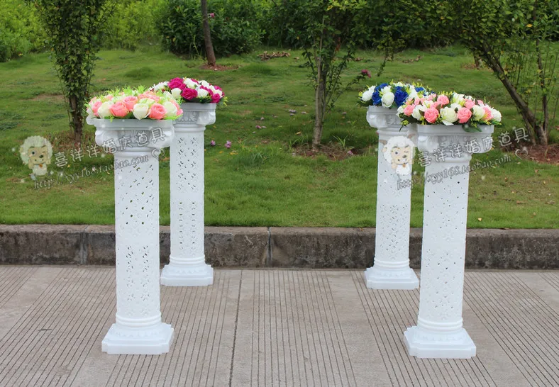Plastic roman pillars for wedding decoration wedding road lead 4pcs/lot