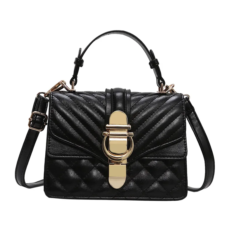 

Girl 2019 New Fashion Lock Handbag Shoulder Bag Leisure Slant Square Bag
