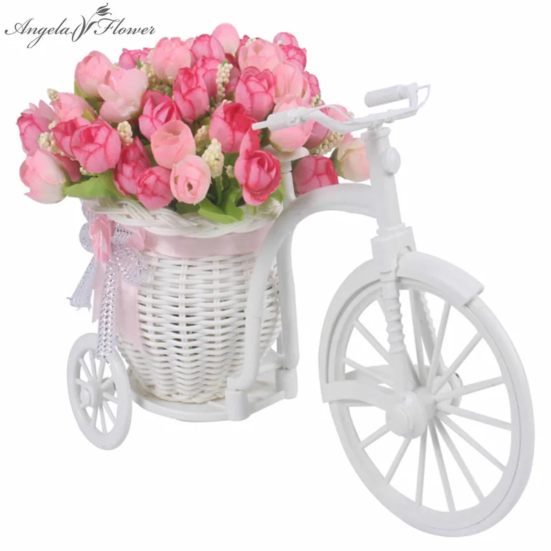 Высокое качество 17 видов ротанга ваза+ цветы метров весенний пейзаж роза искусственный цветок набор украшения дома подарок на день рождения