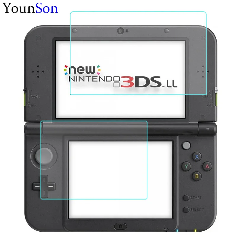 

2pcs UP and Down 0.26mm Premium Tempered Glass for Nintend 3DS Screen Protector on Phone Film for Nintend New 3DSXL Tempered