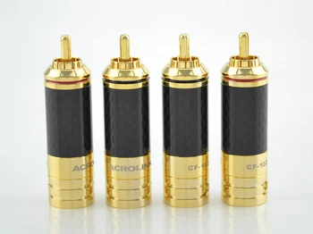 

HI-END Carbon Fiber Gold plated RCA Plug Connector 4pieces