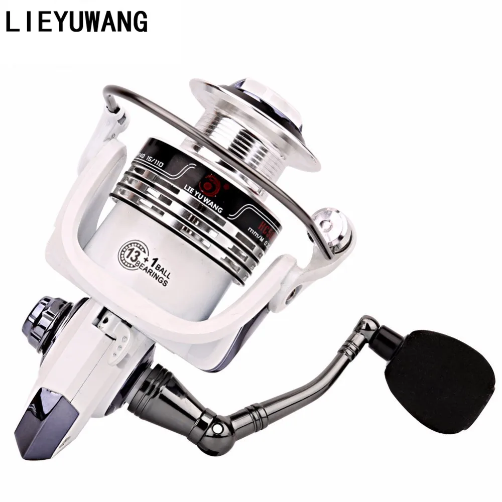 

LIEYUWANG 13+1BB 5.2:1 Spinning reel Fishing Reel Exchangeable Handle Pearl White Automatic Folding Fishing Reel Casting Line HC