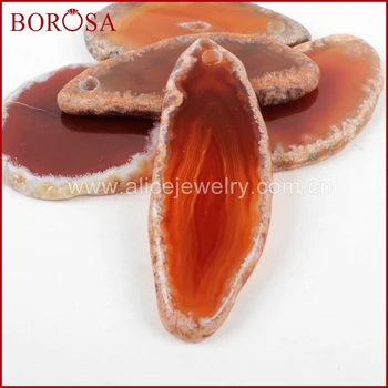 

BOROSA 10pcs Freeform Red Onyx Stone Slice Pendant Jewelry,New Collection Drusy Slice Pendant for DIY Jewelry G1307