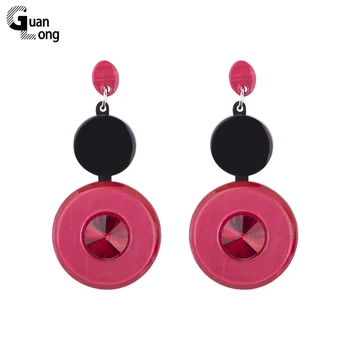 

GUANLONG Classic Drop Resin Earrings Women Big Long Geometric Circle Acrylic Earings Fashion Elegant Dangling Earring Jewelry