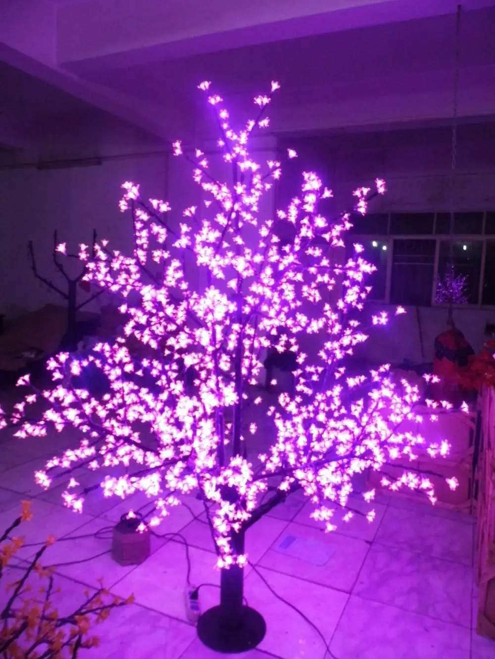 Уличный светодиодный светильник с искусственным цветком вишни, дерево, лампа в форме рождественской елки, 1024 шт., светодиодный s 6 футов/1,8 м, высота 110VAC/220VAC, непромокаемая капля