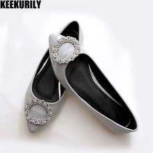 Большие размеры; балетки на плоской подошве; женские лоферы из лакированной кожи с металлическим украшением; шлепанцы с острым носком; обувь Черный абрикос; цвет серый, фиолетовый