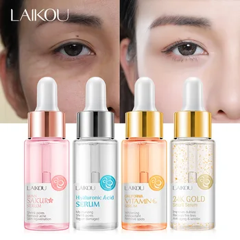 

4pc/lot Face Serum Hyaluronic Acid Japan 24K Gold Essence C Whitening Anti-Aging Serum Face Care