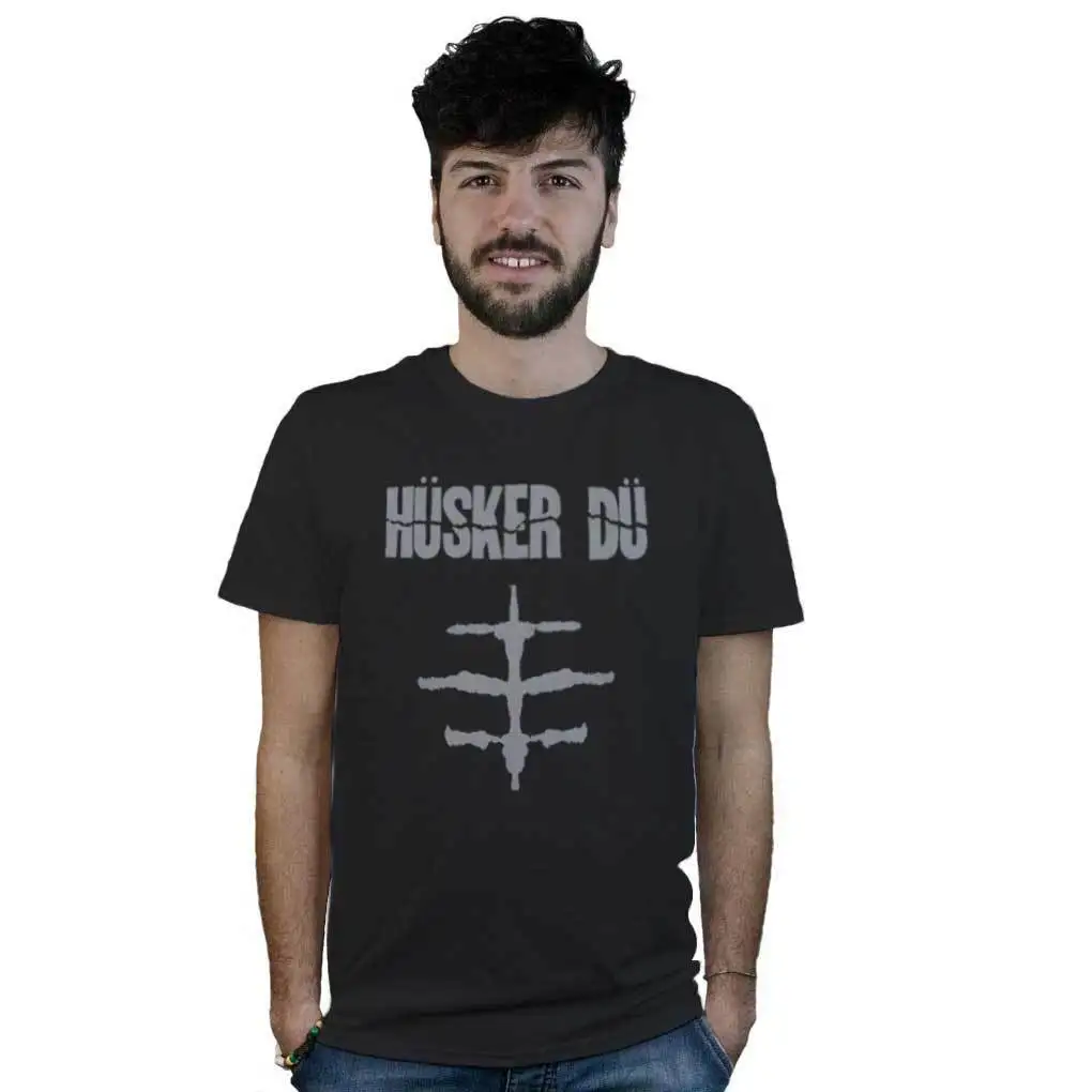 Футболка Husker Du maglietta nera с логотипом мусика Hardcore Punk альтернативная Летняя мужская