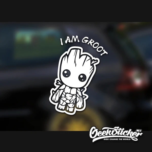 Grijpen stuiten op zingen Cartoon Cute I Am Groot Waterproof Reflective Universal Body Sticker Vinyl  Warning Sticker Motorcycle Sticker Car Shape 2 Colors - Car Stickers -  AliExpress