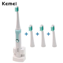Kemei 30000/min Ultrasonic Toothbrush Rechargeable Electric Tooth Brush IPX7 Waterproof Family Electric Toothbrushes for Kids