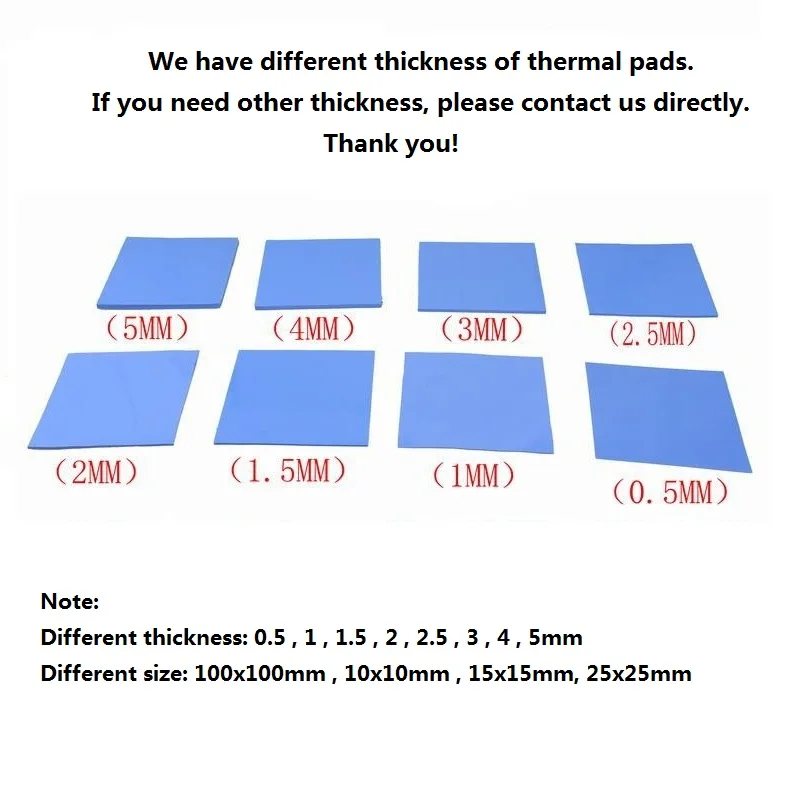 5 шт. Gdstime процессор GPU радиатор охлаждающий Проводящий силиконовый коврик 100*100 мм* 2,5 мм тепловые подушки высокого качества 100x100x2,5 мм
