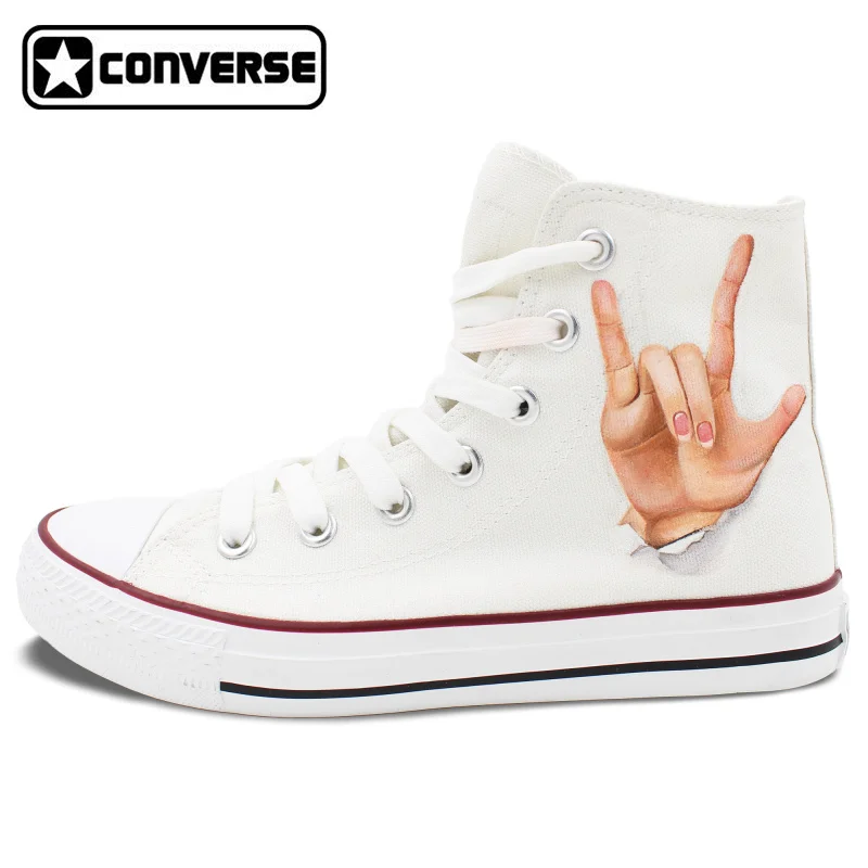 Prix pour Blanc Haute Top Converse Chuck Taylor Geste de Bonne et Rock Design Peint À La Main Chaussures Hommes Femmes Sneakers D'anniversaire Cadeaux Prix pour Blanc Haute Top Converse Chuck Taylor Geste de Bonne et Rock Design Peint À La Main Chaussures Hommes Femmes Sneakers D'anniversaire Cadeaux