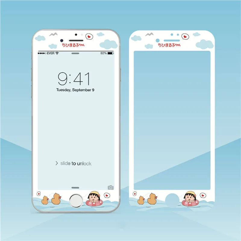 

Magtim Cute Cartoon Screen Protector For iPhone 8 7 plus Soft Edge Tempered Glass For iPhone 6 6s 6plus Lovely Full Cover Glass