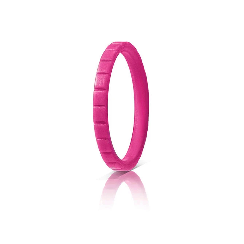 10 шт. 3 мм стекируемые силиконовые палец кольцо гипоаллергенный гибкий Спорт Йога еда класс FDA резиновое кольцо для женщин обручальное - Цвет основного камня: 10pc rosered