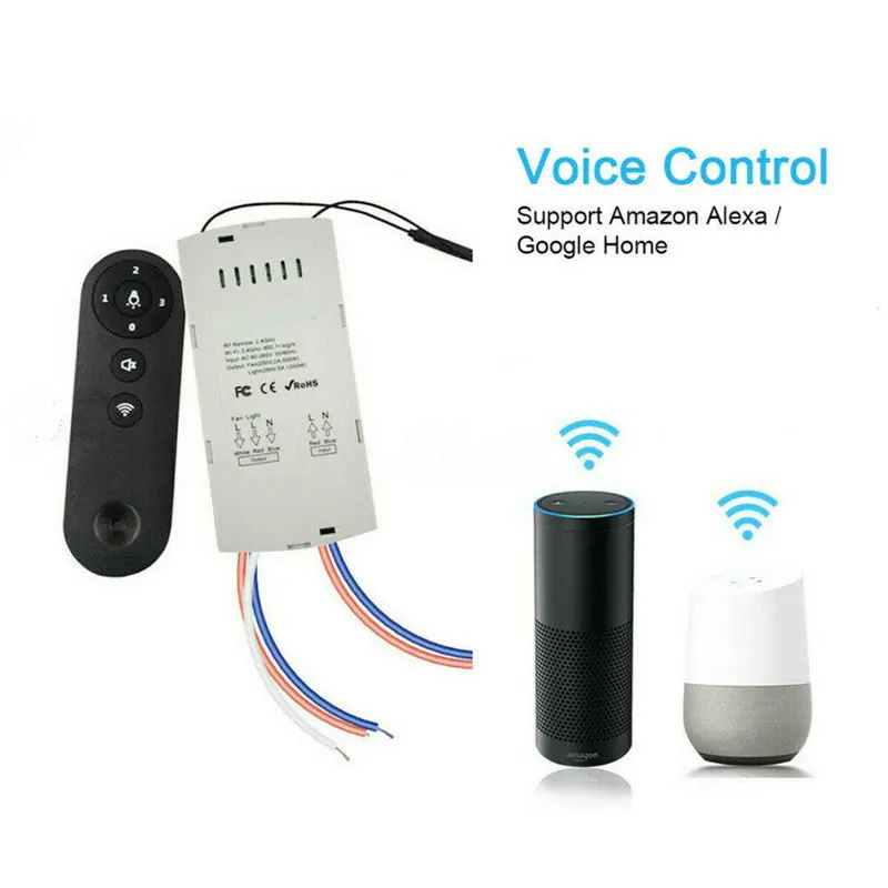 

Smart WIFI Ceiling Fan Driver Switch with 2.4G RF Remote APP Control _WK