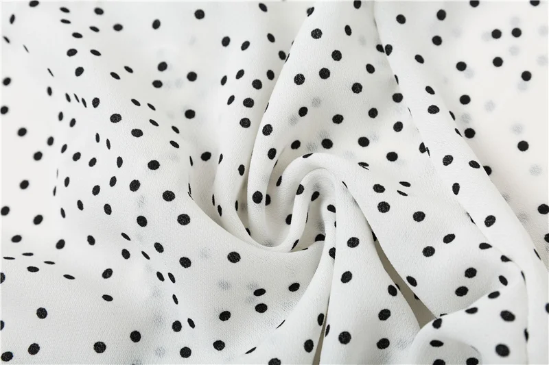 ShejoinSheenjoy Ruffles Chiffon Blouses Women Tops Polka Dot Print Autumn Ladies Shirts V Neck Lantern Sleeve Casual Shirt Top (12)