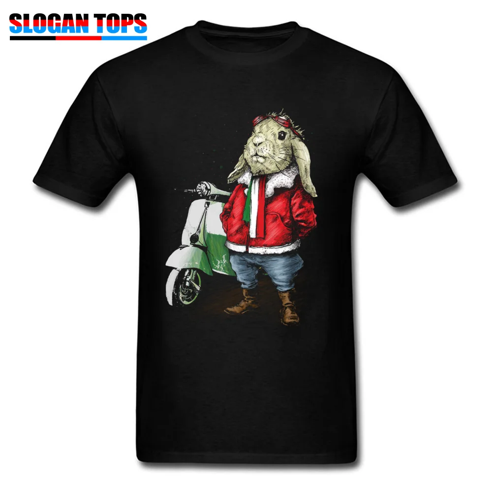 

Tops Tees Mens Tshirts Moto Biker T Shirt Vespa Rabbit Cute T-shirt Thanksgiving Day Short Sleeve 100% Cotton Fabric Clothes Fun
