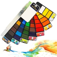 18/25/33/42; однотонные сапоги до середины голени акварельные краски в наборе с кисточек для рисования количество Ручка Складная Дорожная воды для татуажа, пигмент для мануального татуажа рисунок Краски ing товары для рукоделия