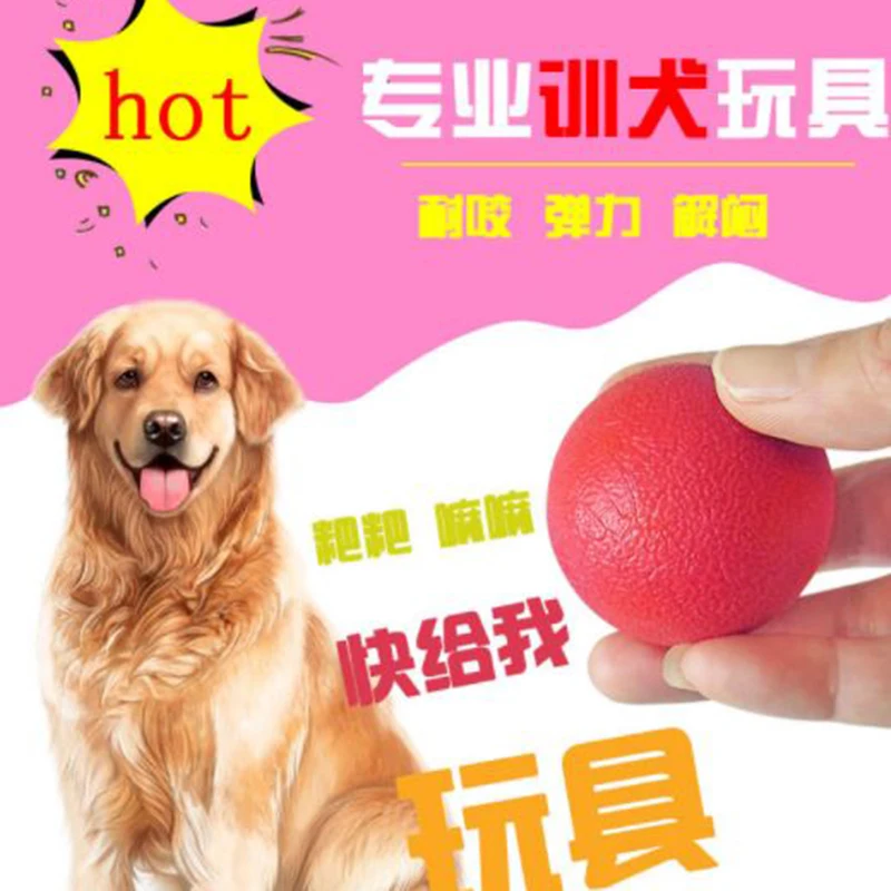 

1pcs S/M/L Pet Dog Toys Bouncing Ball Puppy Cat Squeaky Toy Rubber Chew Fetching Molar Bite Resistant Training Toys