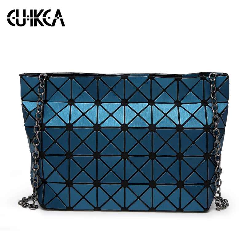 

New Designer Fashion bag Women Matte Sac Bag Tote Geometry Quilted Shoulder Bags Laser Plain Folding Chain Bags