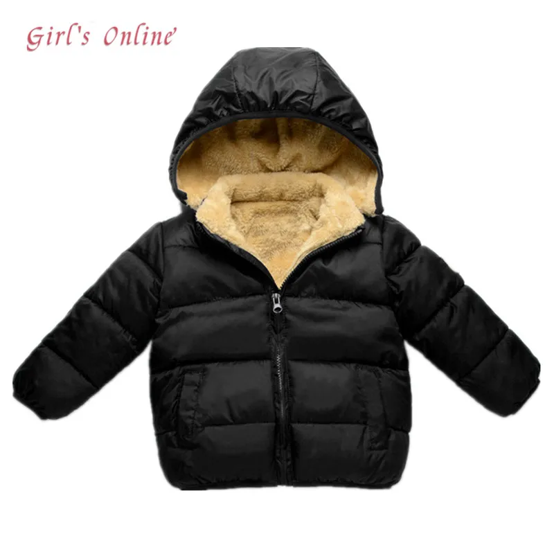 Baby Boys Girls Winter Wind Resistance Warm Coat Kids Casual Hooded Fleece Jacket Children Lamb Cashmere Thickened Down jacket | Детская