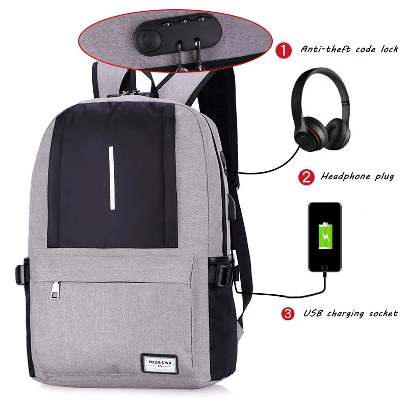 

USB Charge Anti Theft Backpack for Men Casual Laptop Mens Backpacks Fashion Travel Duffel School Bags Bagpack Sac A Dos Mochila