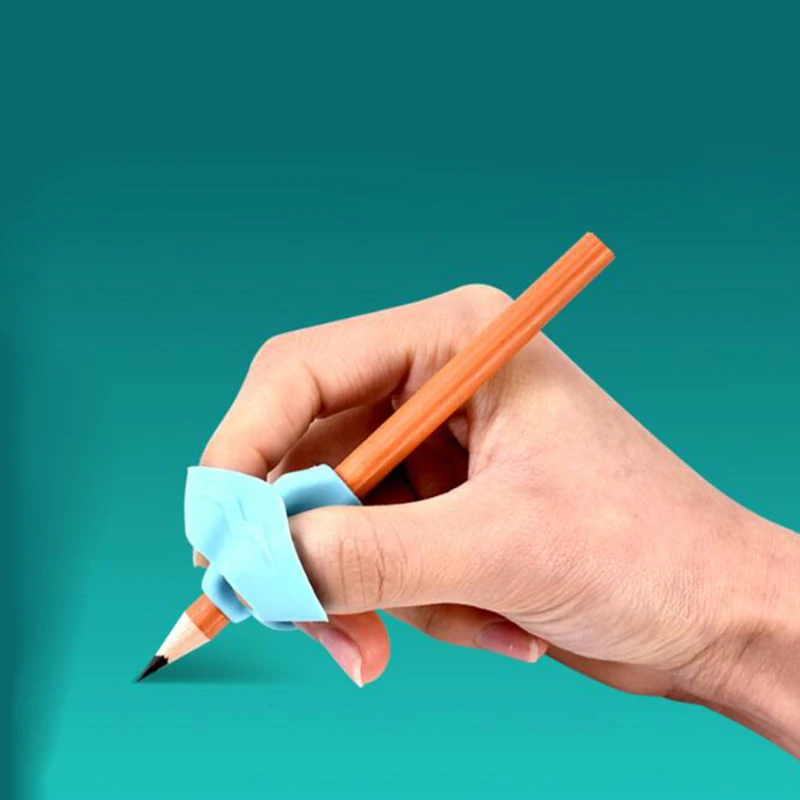 3 ученицы начальной школы силиконовые двойной палец эргономичная коррекция осанки ручка держатель детская подставка для ручек для офиса stadier