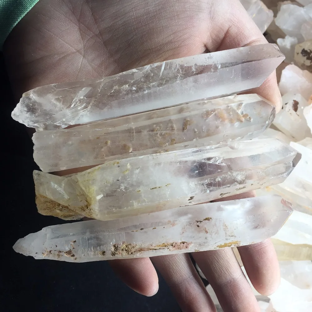 

4 Pieces a lots Natural Rough Quartz Crystal Healing Wand High Quality Mineral Stone Collection Decor for Home #CWD74