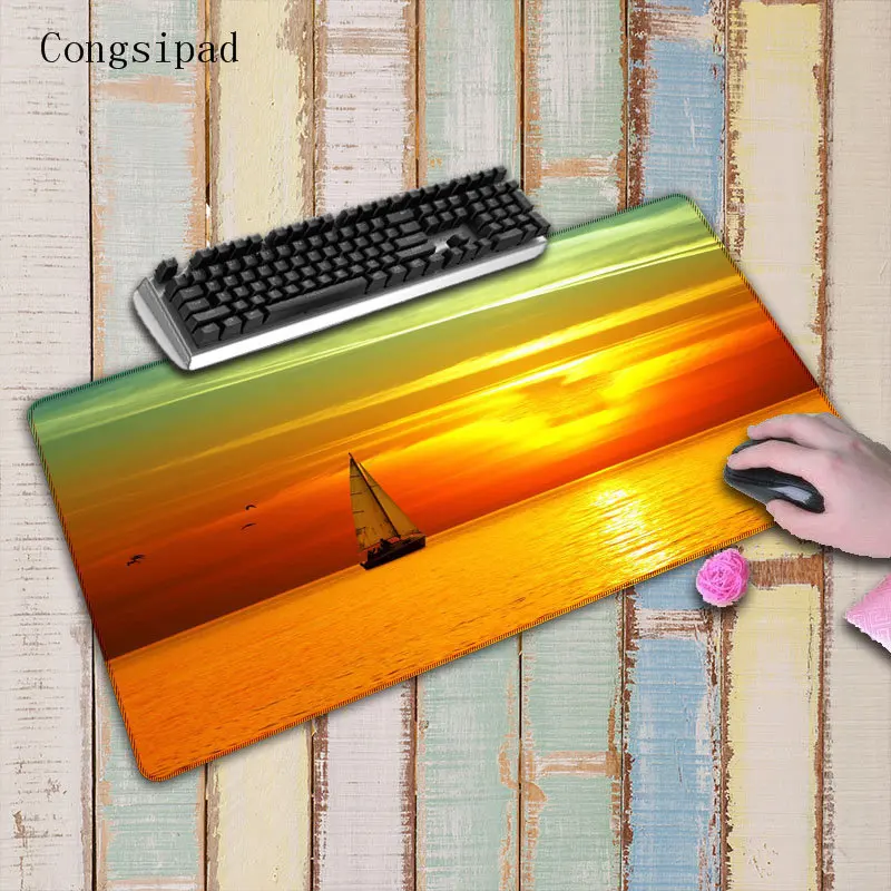  Congsipad Sailing Boat Super Large Size Mouse Pad Natural Rubber Material Waterproof Desk Gaming Mo