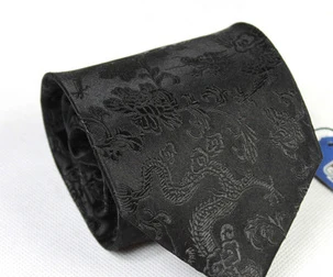 Мужские шелковые галстуки Китайская традиционная культура Вышивка Дракон Китайский Свадебный шейный галстук для жениха красные жаккардовые деловые рабочие Галстуки - Цвет: F