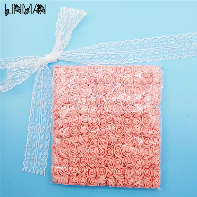 

144Pcs Mini Artificial Fake Small Rose Flower Handmade Satin Rose Head Wedding Scrapbooking Decoration Sewing Supplier DIY
