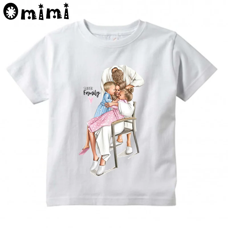 Детская Подарочная футболка на день матери детская дизайнерская одежда с короткими рукавами для подарка летняя футболка с забавным рисунком для мальчиков и девочек ooo3093 - Цвет: whiteB