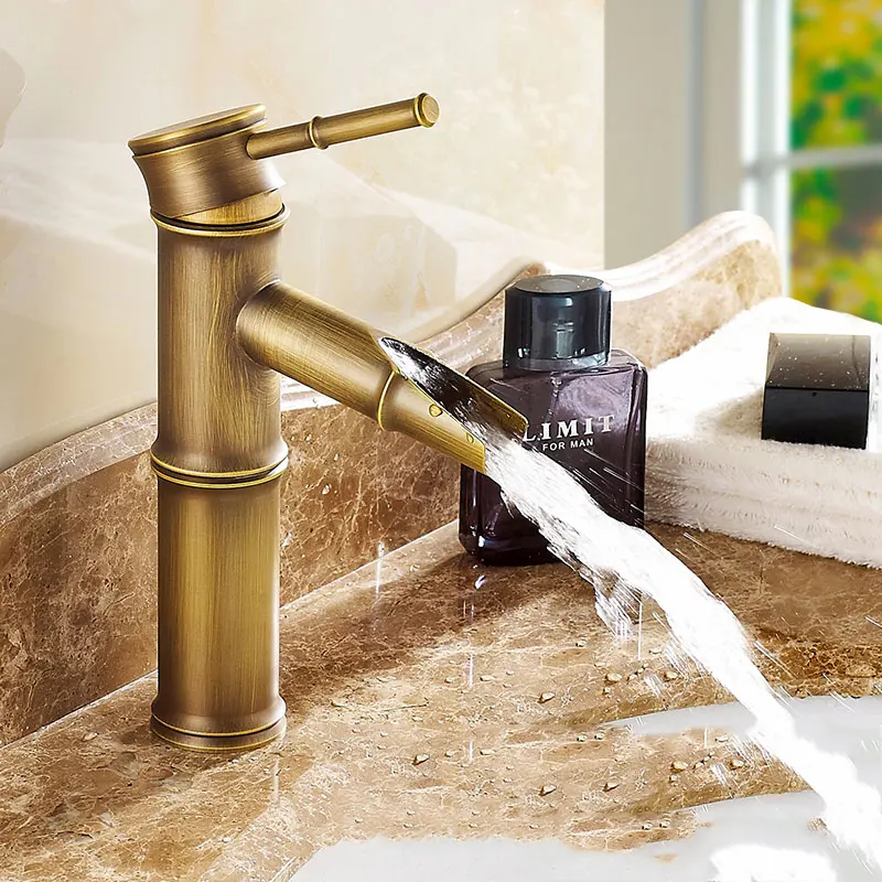 European Retro bathroom sink basin faucet retro Bamboo style single