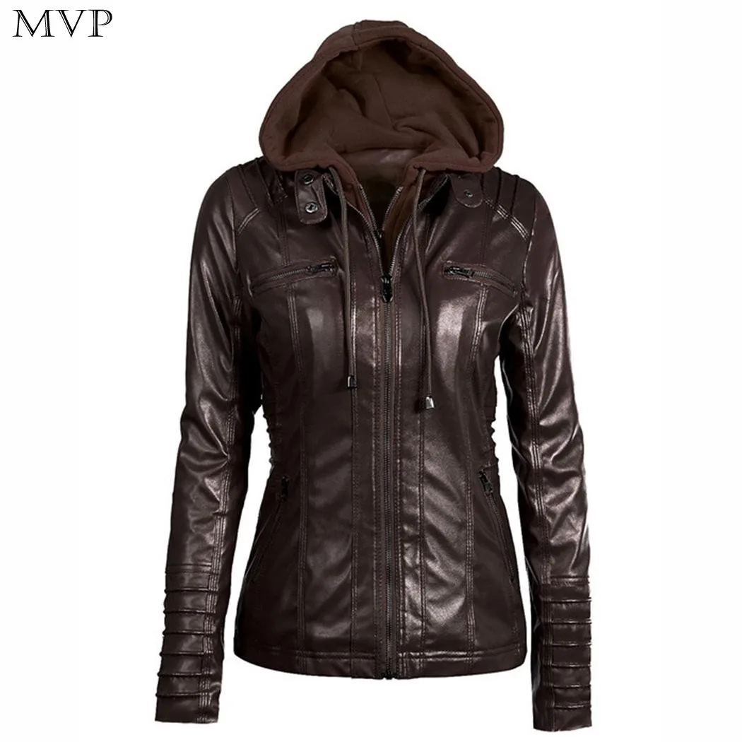 Leather Jacket Women 2018 Autumn Winter Bomber Jackets