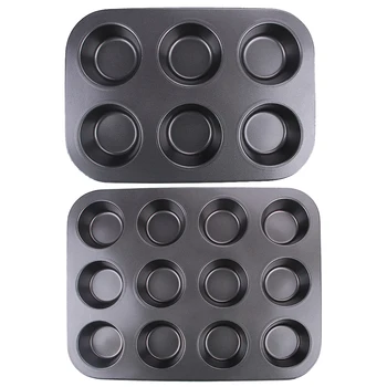 

2019 New NewHeavy Duty Carbon Steel Cupcake Baking Tray 12 Cup Cupcake Shaped Cake Pan Nonstick Cupcake Baking Tray Cake Tools