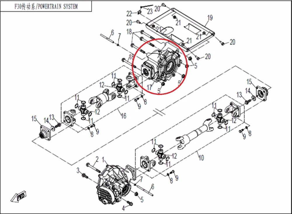 Задняя коробка передач костюм для CFMOTO/CFZFORCE 800/CFZ8 части код Q530-330000