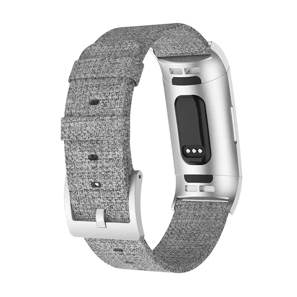Ремешок для Fitbit Charge 3 Charge3, умный Браслет, сменный мужской ремешок для Т-часов, Холщовый нейлоновый деним, мужские и женские умные часы, аксессуары для ремешка - Цвет: Серый