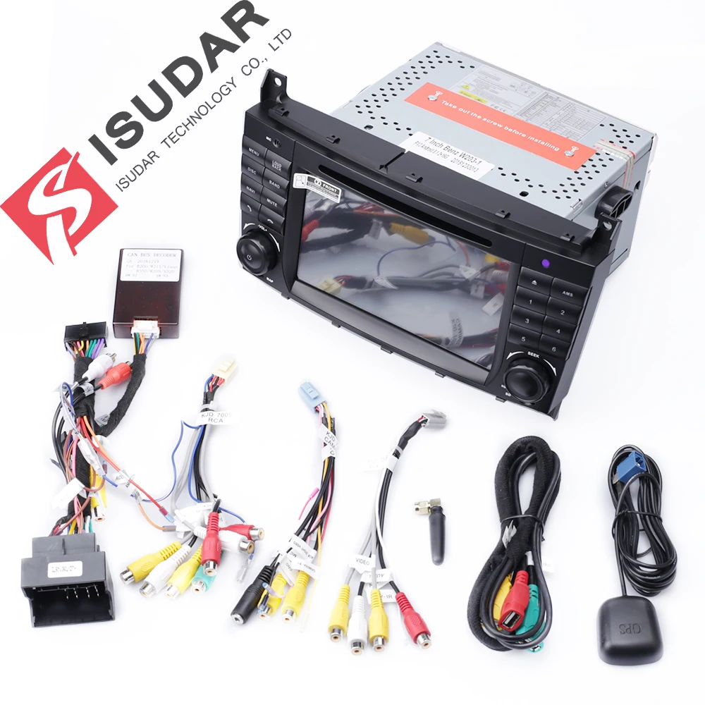 Flash Deal Isudar 2 Din Auto Radio Android 9 For Mercedes/Benz/W203/CLK200/CLK22/C180/C200 CANBUS Car Multimedia Video DVD Player GPS DVR 5
