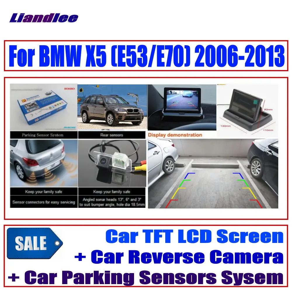 

Liandlee CCD Reverse Rear View Camera For BMW X5 (E53/E70) 2006-2013 Digital Parking Sensors System / Car HD Monitor Display