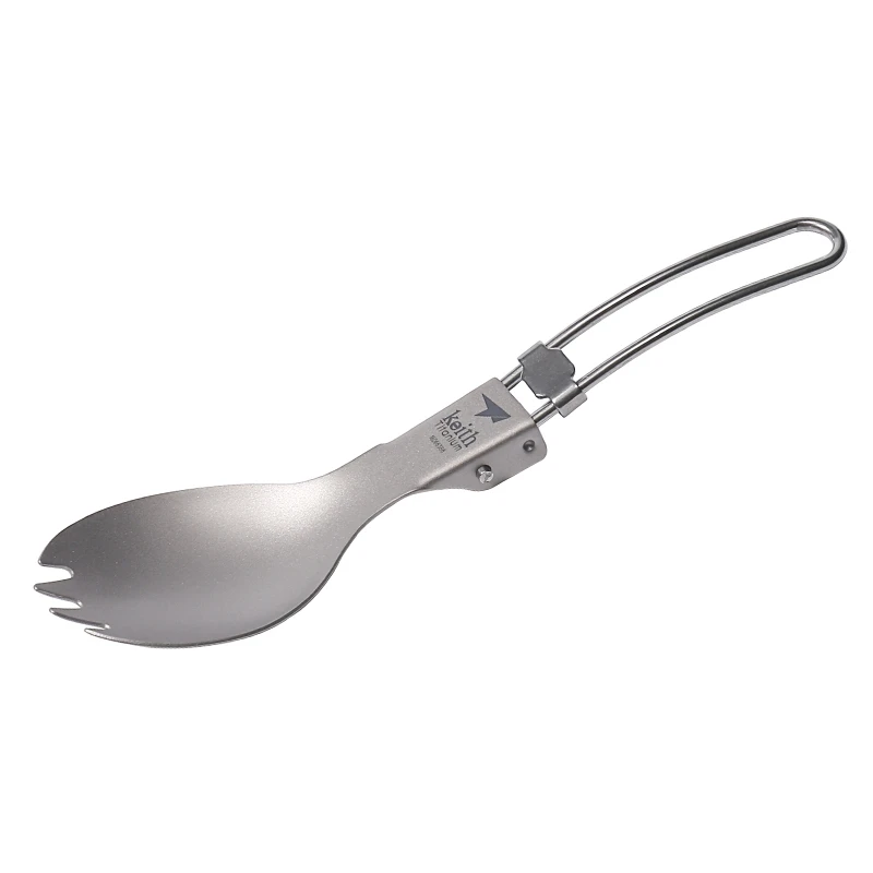 Кит 3 в 1 титановая Складная Ложка Вилка Spork набор столовых приборов с фланелевыми сумками походные столовые приборы набор посуды для улицы 3 шт