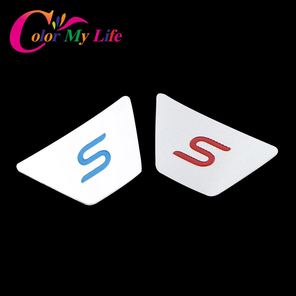 

Color My Life Aluminum S Sports Steering Wheel Protector Trim Stickers for Ford New Fiesta MK7 Ecosport 2009 - 2016 Car Sticker