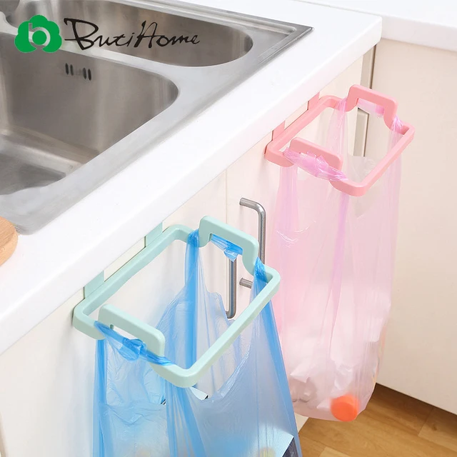 Special Offers Butihome Kitchen Trash Bags Brackets Household Cabinets Rags Storage Rack Kitchen Trash Rack Kitchen Accessories