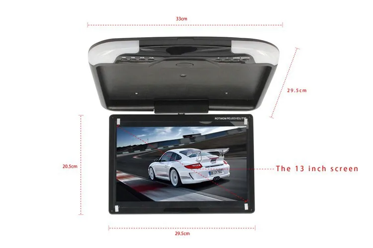 13 дюймов Автомобильный монитор ЖК-цифровой экран автомобильный монитор на крыше Автомобильный потолочный монитор Автомобильные аксессуары черный бежевый/серый