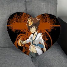 Personalizado sawada tsunayoshi coração forma travesseiro capa com zíper fronha capa casamento escritório em casa tamanho decorativo melhor presente diy