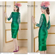 Neue Ankunft Grün Vestido de Madrinha Maß Knielangen Grünen Spitze Mutter Der Braut Kleider Backless Abendkleider
